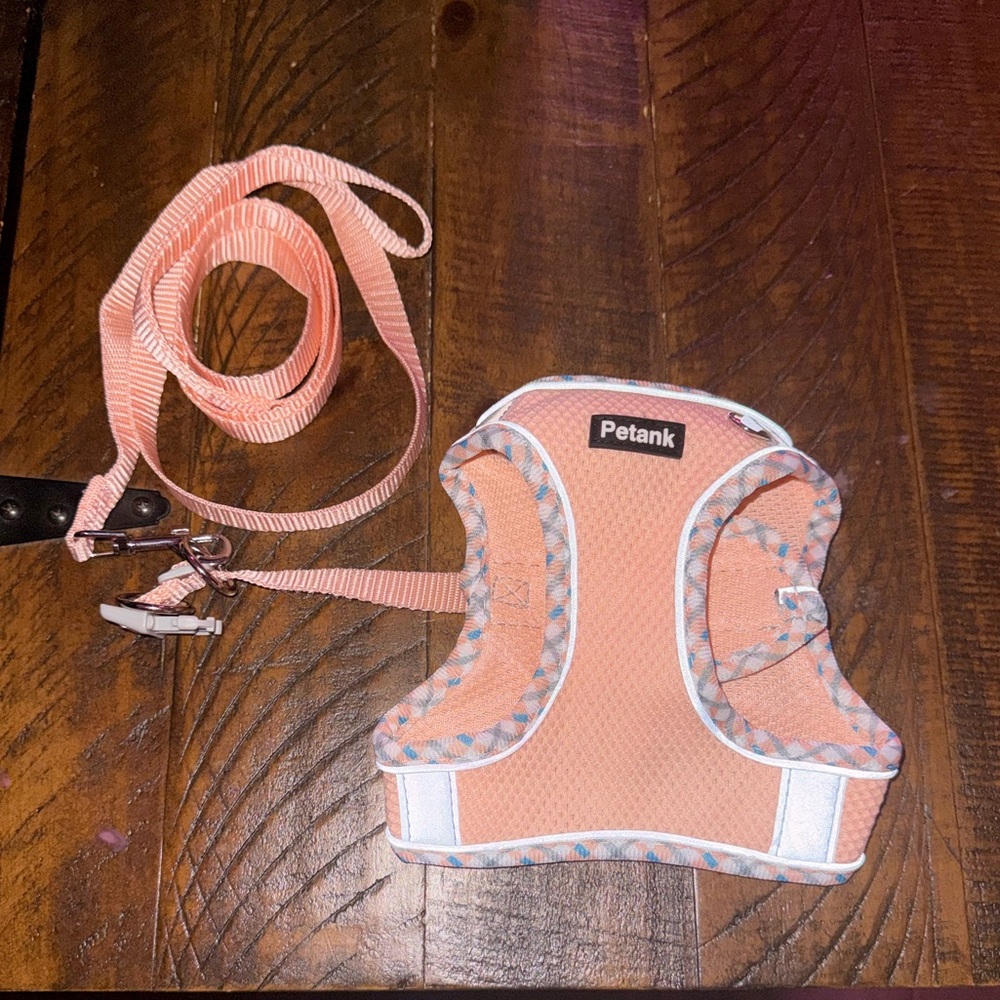 Petank Peach Soft Mesh Dog Harness with Leash